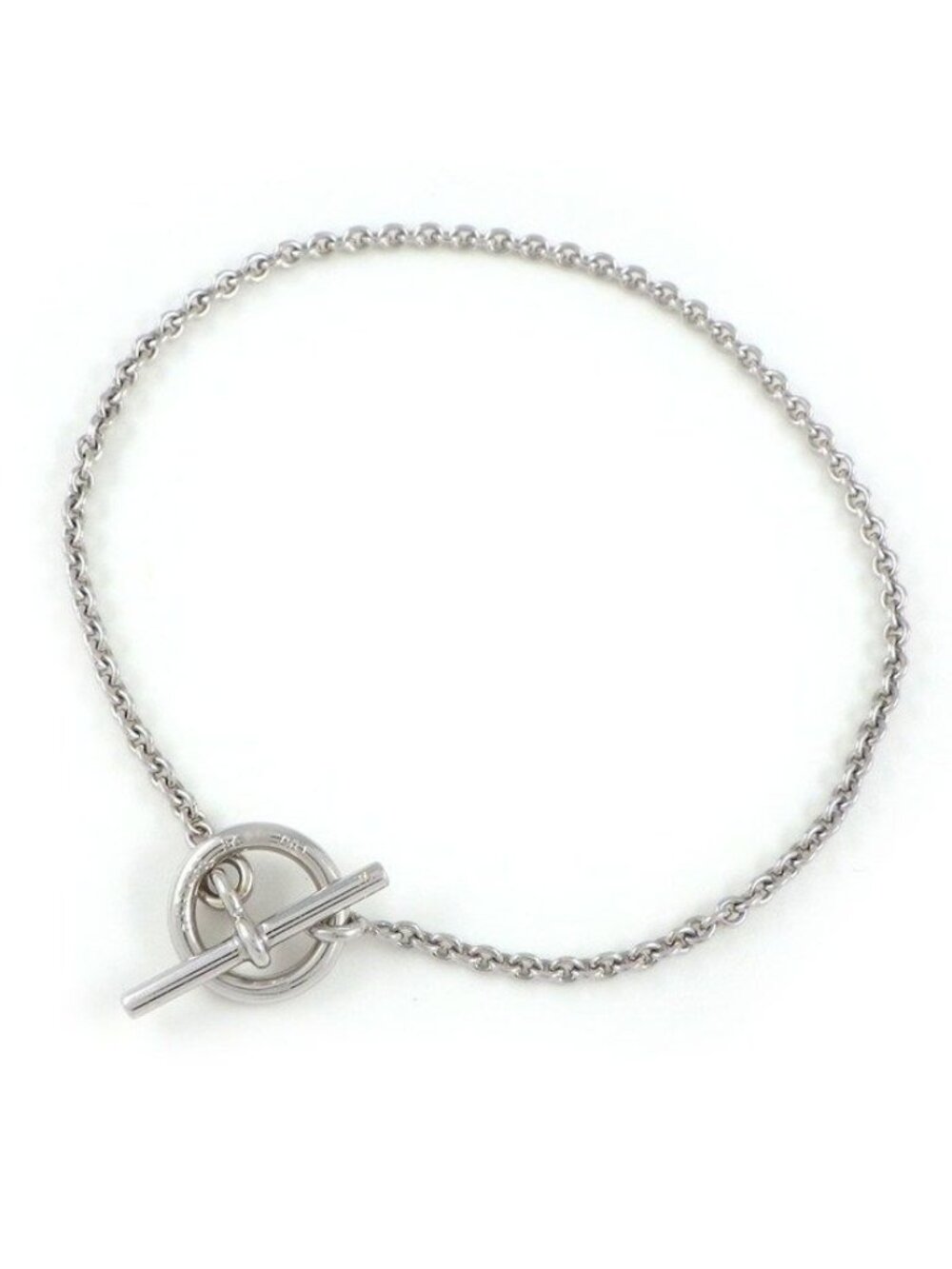 Hermes Bracelet Echappee Toggle Motif Mini Chaine D'ancre 18K White Gold